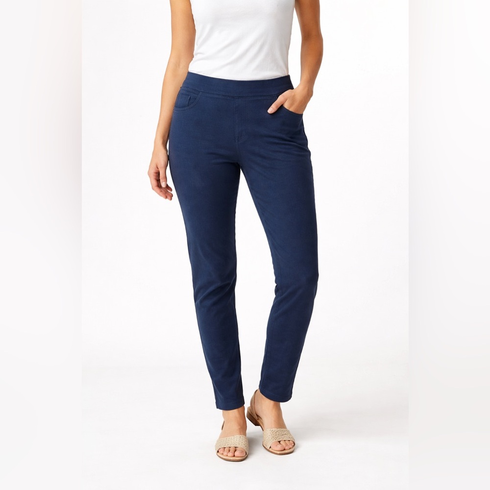 2016 by Parasuco Women’s Soft Stretch Pants Size 12 Blue Cotton Blend